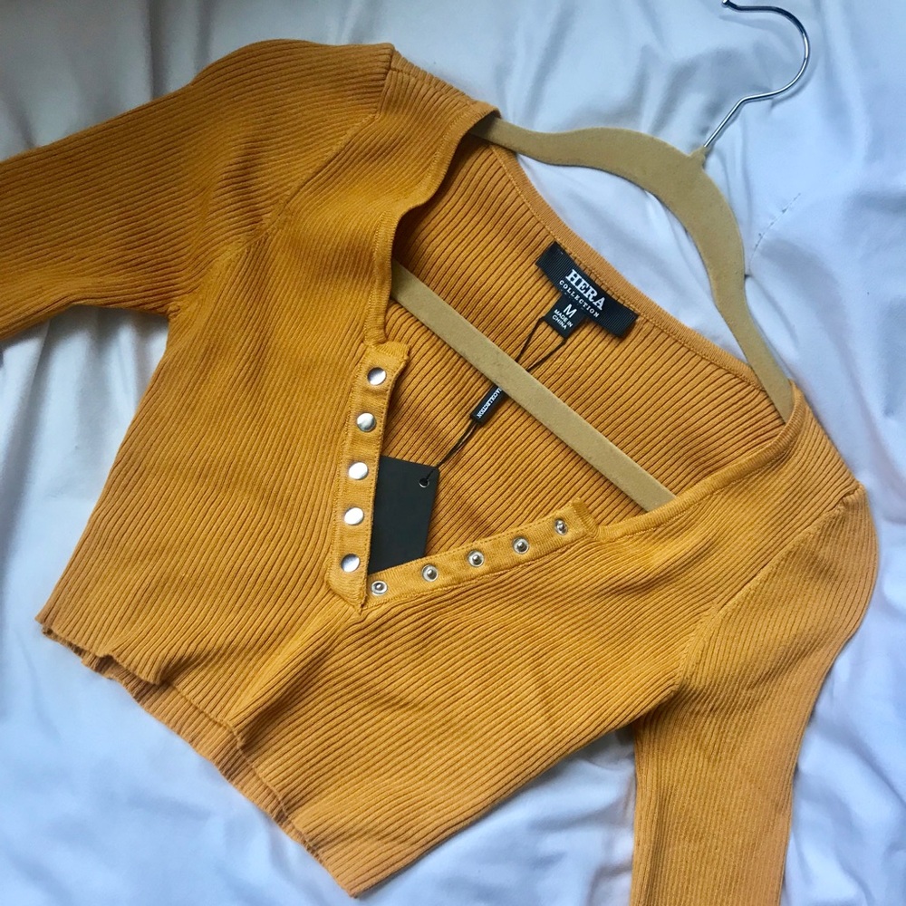 Jamie Long Sleeve Top(Mustard) OOTDFASH